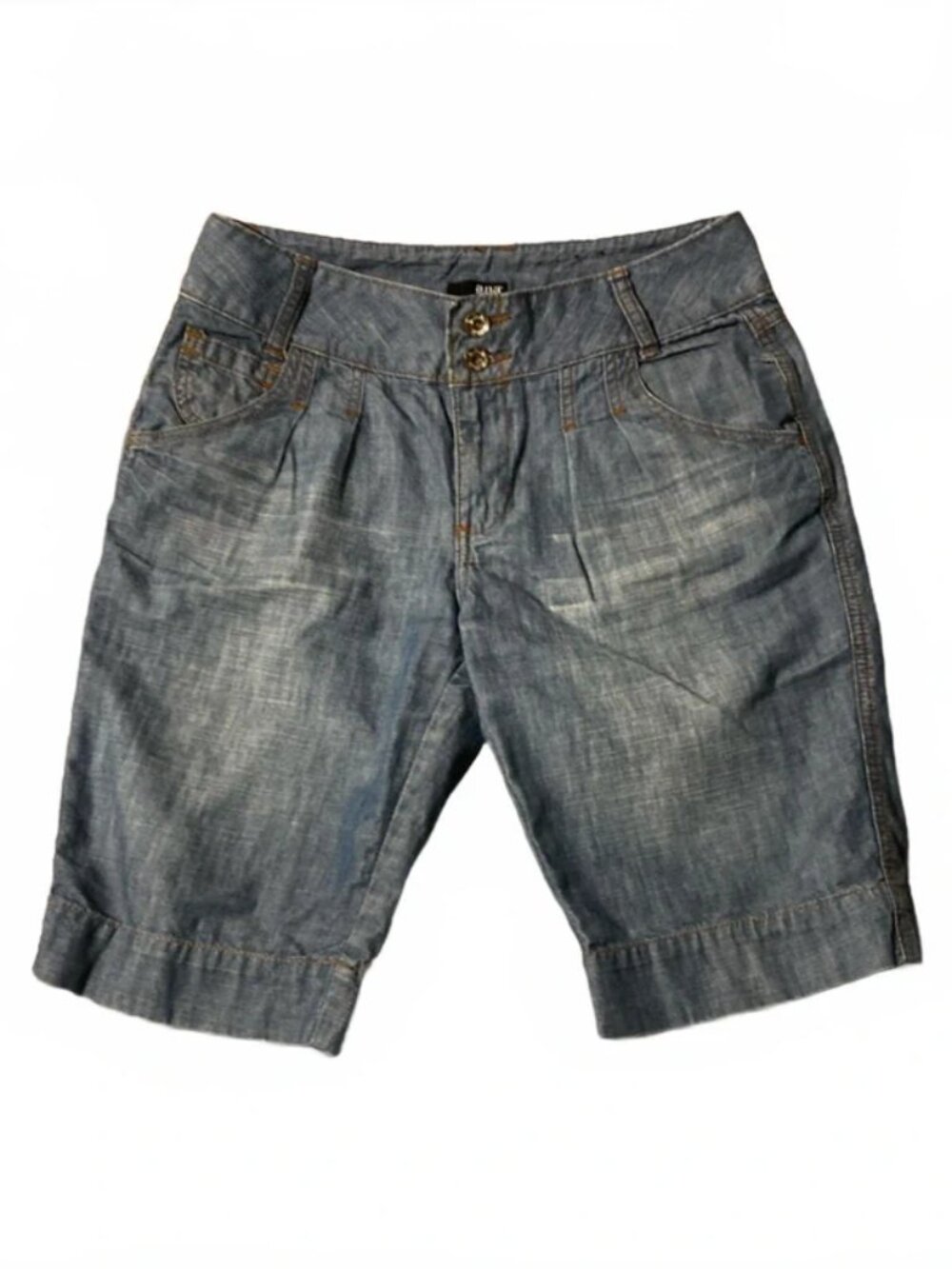 Ana Shorts Womens Denim 6 Bermuda 5 Pocket Double Button Cotton